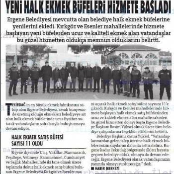 Ergene Belediyesi K�rkg�z Mahallesi Halk Ekmek Sat�� Noktas� A��ld�..