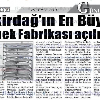 Halk Ekmek Fabrikam�z� A��yoruz..